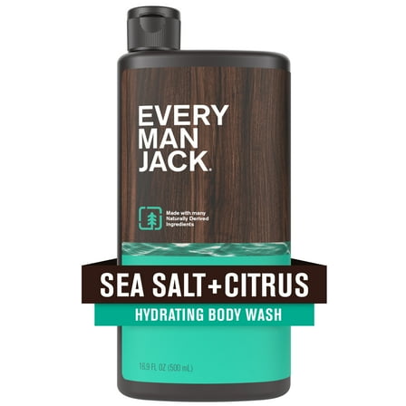 Every Man Jack Men's Hydrating Body Wash Soap for All Skin Types, Sea Salt, 16.9 Fluid Ounces