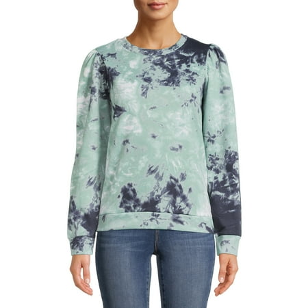 Derek Heart Women's Juniors' Slight Puff Sleeve Pullover