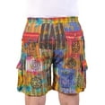 thumbnail image 3 of The Collection Royal Men Hippie Patchwork Bohemian Casual Rave Festival Harem Drawstring Boho Shorts-XXXL, 3 of 3