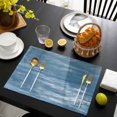 thumbnail image 3 of Vintage Blue Placemats Set of 4, Modern Abstract Art Ombre Placemats for Dining Table, Place Mats for Kitchen Tabletop, Waterproof Wipeable Dining Table Mats Set, 3 of 9