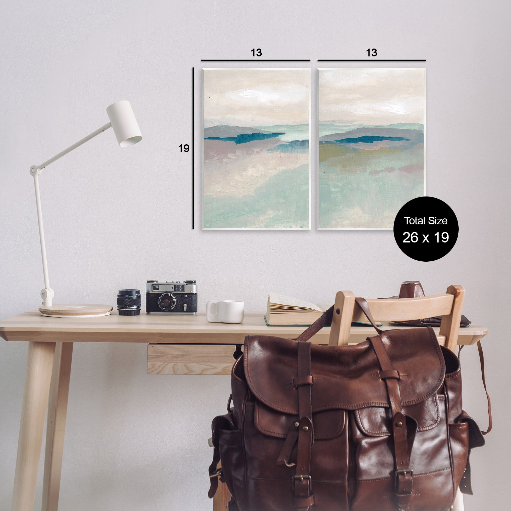 Stupell Industries Soft Abstract Terrain Landscape Painting Unframed Art Print Wall Art, 13 x 19, Set of 2