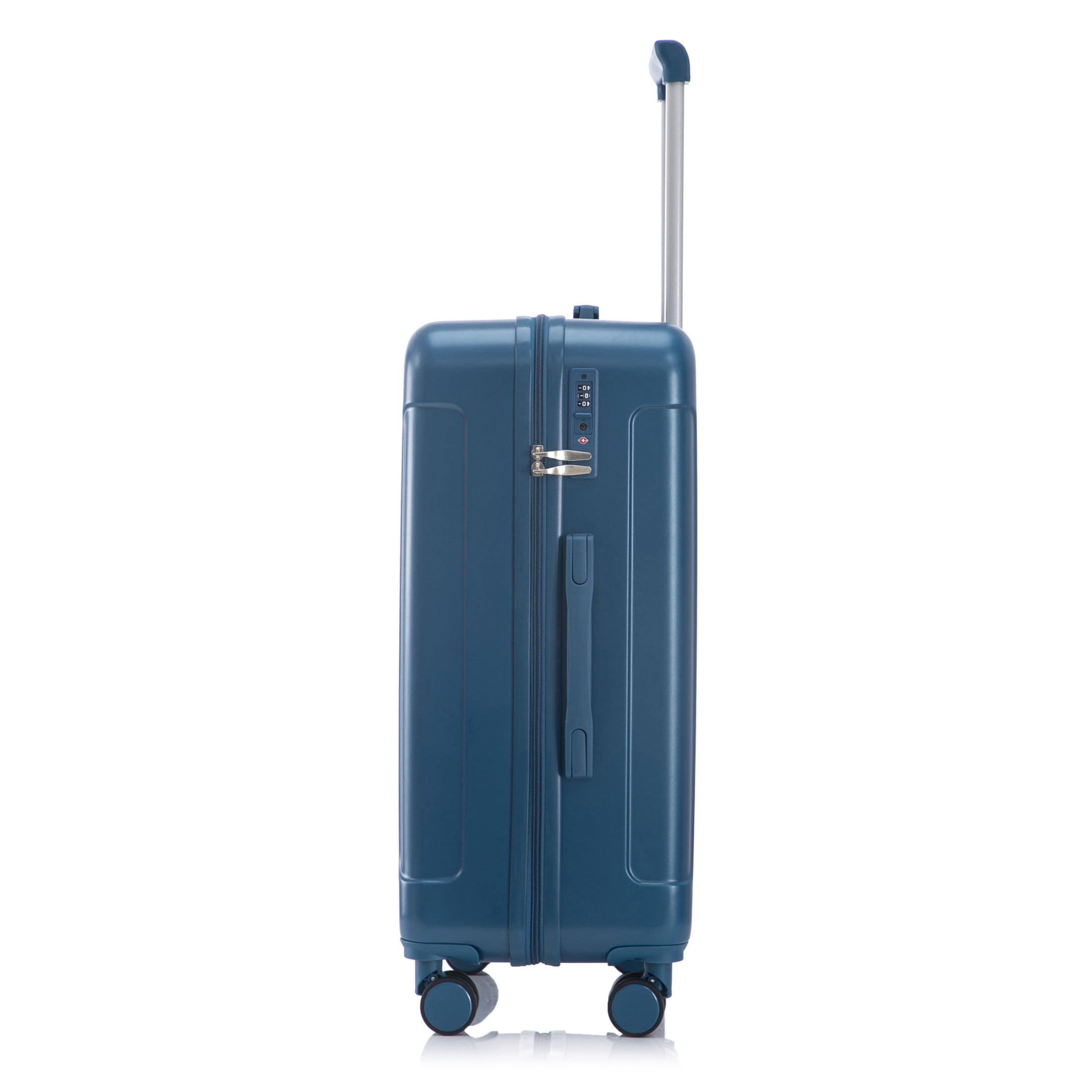Noble House Lorven 3-Piece 20"/24"/28" ABS Hardshell Luggage Set with Combination Lock and Spinner Wheels, Dark Blue