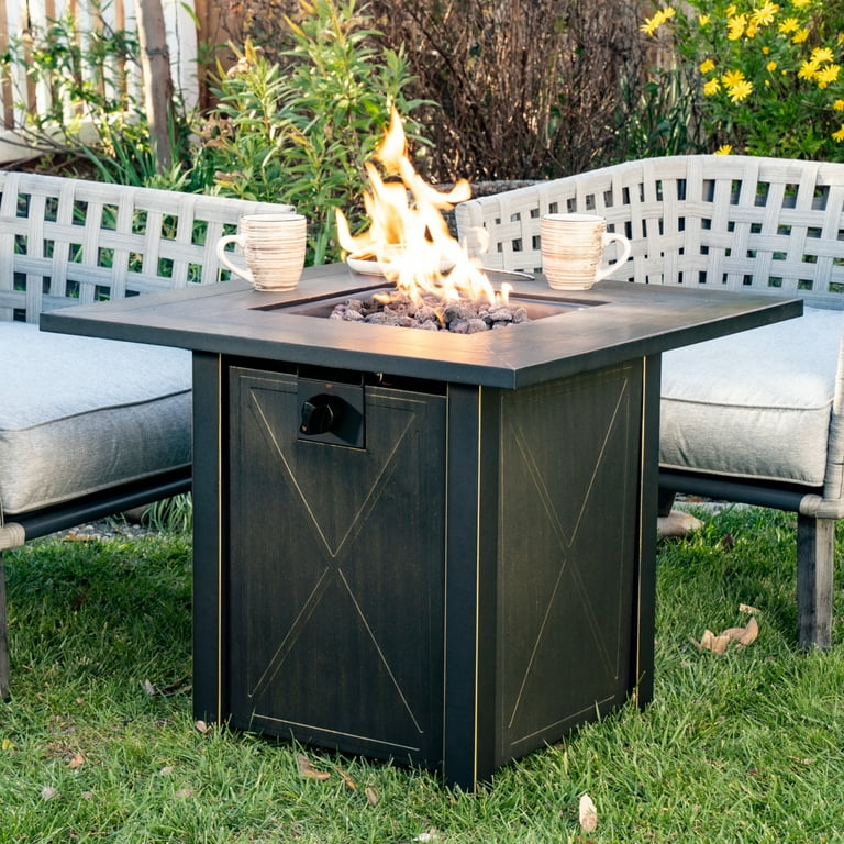 Propane fire pit table set clearance sale