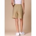 thumbnail image 3 of DARING DIVA Women's Linen Summer Bermuda Shorts X-Large Khaki, 3 of 6