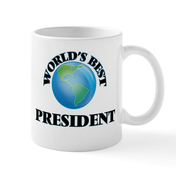 CafePress - World's Best President Mugs - 11 oz Ceramic Mug - Novelty Coffee Tea Cup