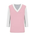 thumbnail image 6 of Tawop Shirts for Women Womens Tee Shirts 3 4 Sleeve Loose V Neck Pink Xxxl, 6 of 7