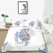 wenjialing Hot Sale Home Decor Bed Set Soft Quilt Cover 3D Dream Catcher Printing Bedding Set Duvet Cover Set, Twin (68"x86")