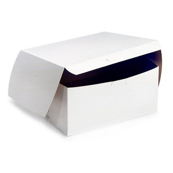 Pack Of 200, 7 X 7 X 4" Solid White Bakery Boxes 1-Piece Lock Corner Box For Cakes, Pies, Cupcakes Made In USA