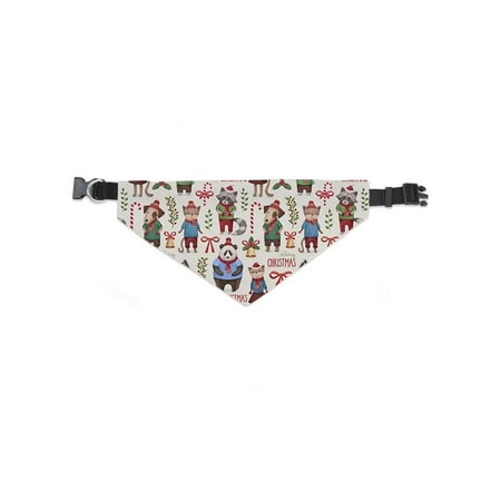Animals Merry Christmas Pattern Bandana -Image by Shutterstock, Large