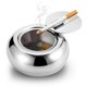 thumbnail image 1 of Cenicero, Cenicero de mesa moderno de acero inoxidable con tapa, Cenicero de cigarrillos para uso en interiores o exteriores, Cenicero para fumadores Ormromra FLD-2690, 1 of 8