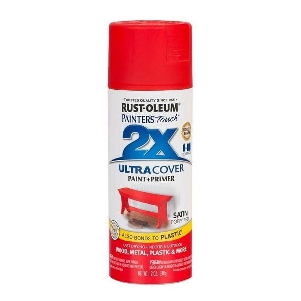 Pintura en aerosol Paint Rust-Oleum, 2 unidades, color rojo amapola satinado