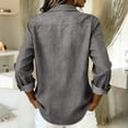 thumbnail image 2 of Women's Shirts 250 Anniversary USA Shirt Button Up Floral & Flag Long Sleeves Shirt for Women (Grey S), 2 of 5