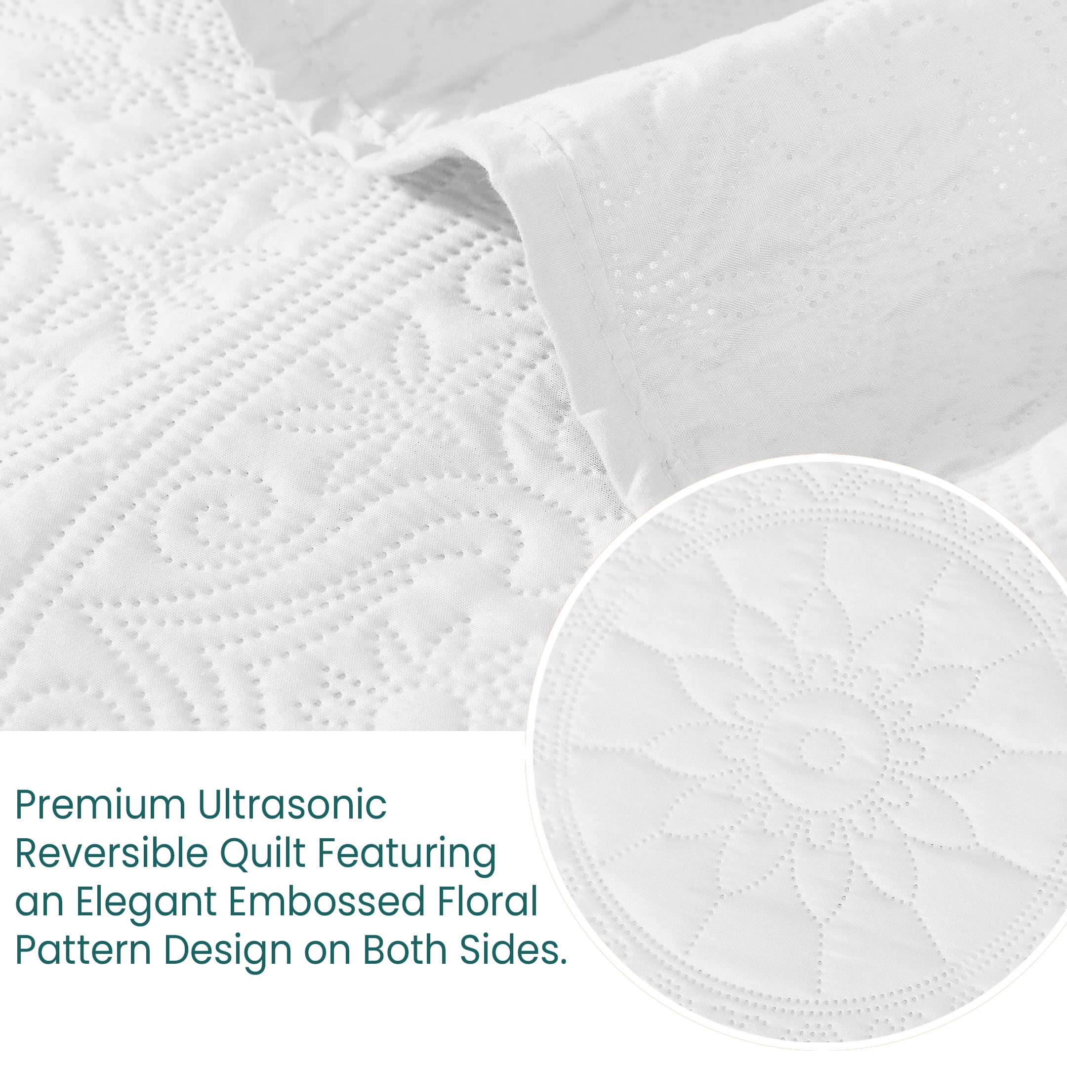 King Quilt Set - Lightweight Summer Bedspread Bedding Set for All Season, 3 Piece (1 Quilt, 2 Pillow Shams)