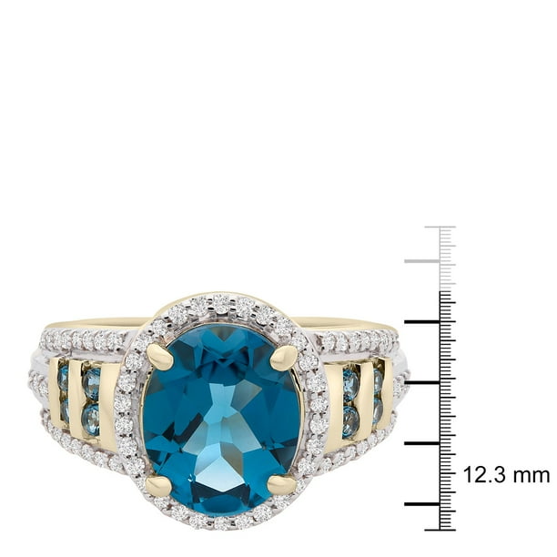 Blue Topaz & 0.25 CT.T.W. Diamond Ring in 14K Gold