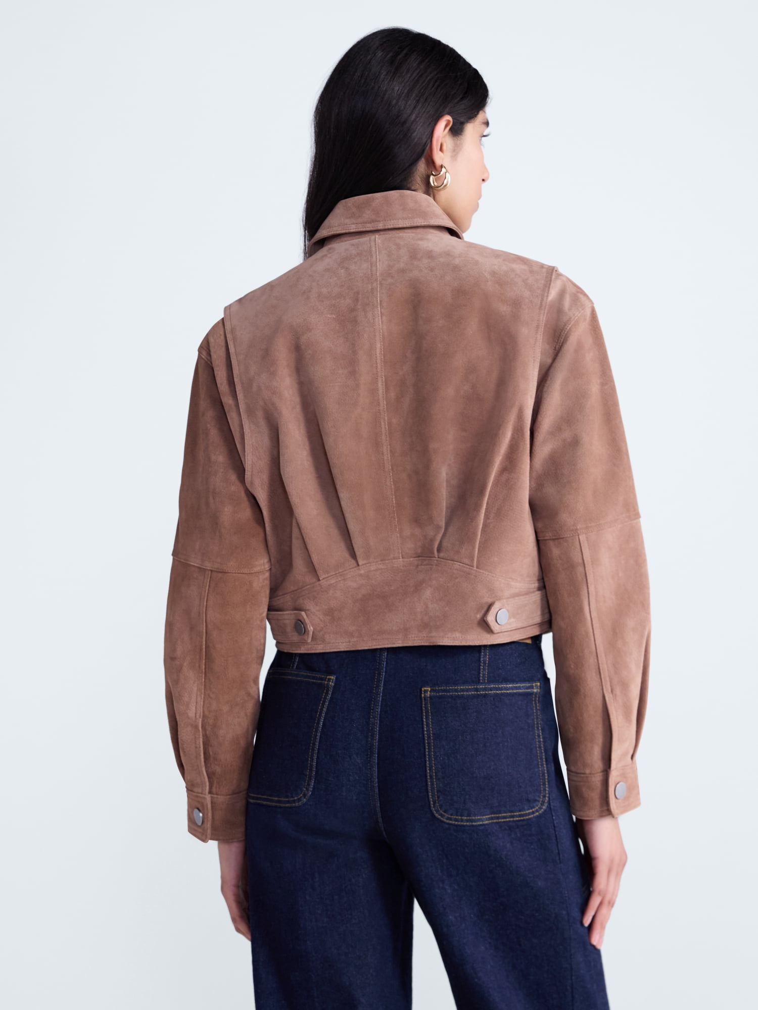 Scoop Women’s and Women’s Plus Cropped Suede Jacket, Sizes XS-4X