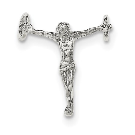 Sterling Silver Polished Mini Jesus Cross Chain Slide