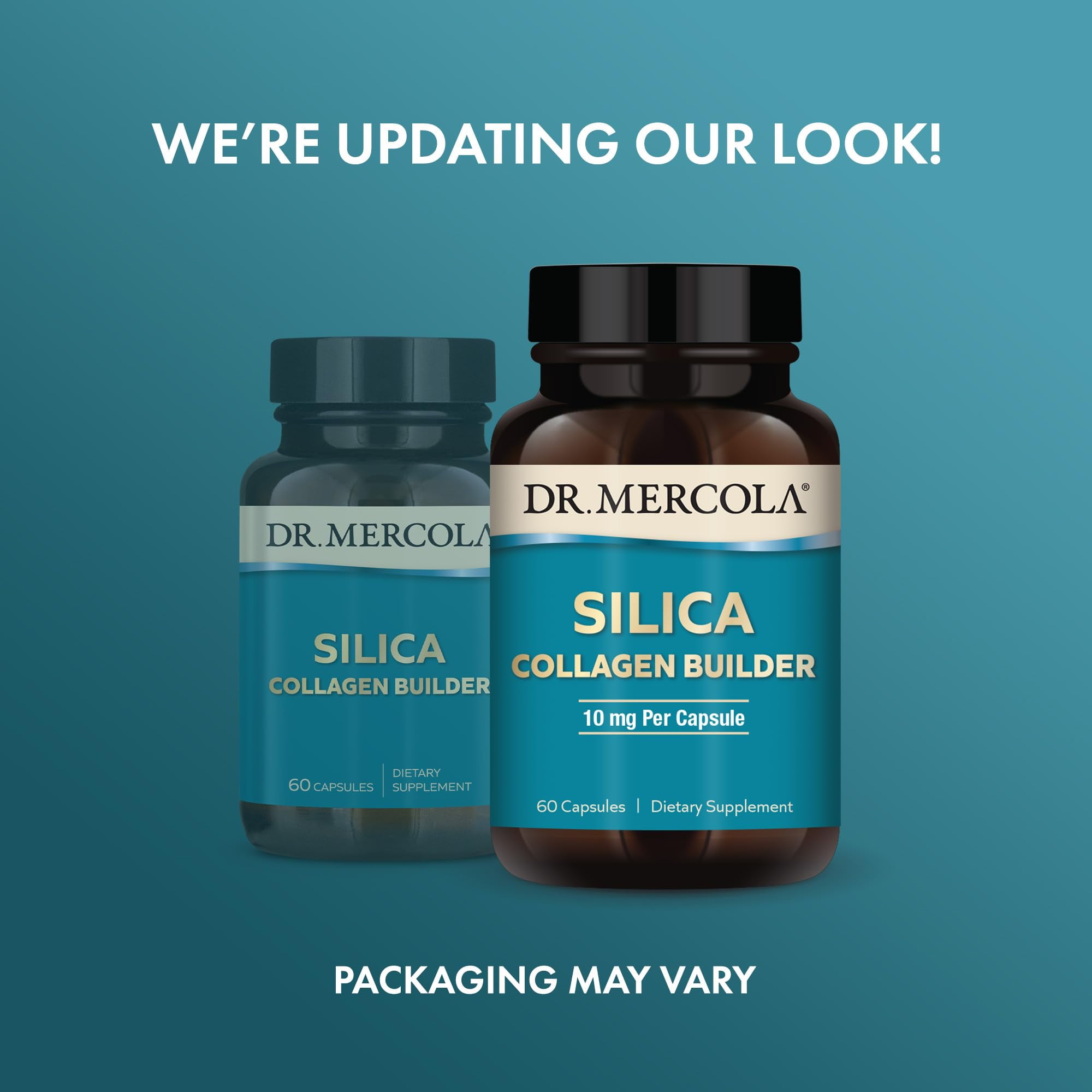 Dr. Mercola Silica Collagen Builder, 90 Servings (180 Capsules), Dietary Supplement, Skin Support and Bone and Joint Comfort, Non-GMO