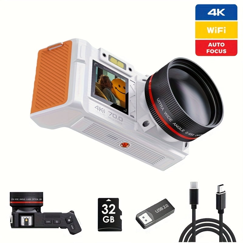 4K HD Dual Screen Mirrorless Digital Camera with Built-In 2400Mah Battery And Hotpot Wi-Fi & Hot Shoe Support with Filfer Function Perfect for Beginner And Travel Photograph