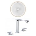 thumbnail image 1 of 16.5-in. W Round Bathroom Undermount Sink Set In White - Chrome Hardware AI-22760, 1 of 8