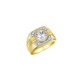 thumbnail image 3 of RYLOS Mens Rings 14K Yellow Gold Designer Round Gemstone &  Sparkling Diamond Ring White Topaz April Birthstone Rings For Men, Men's Rings, Gold Rings Sizes 8 - 13, 3 of 7
