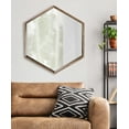 thumbnail image 4 of Kate and Laurel Hutton Hexagon Wood Framed Mirror, 31 x 36, Rustic Brown, Mid-Century Modern Mirror for Geometric Decor, 4 of 5