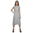 thumbnail image 1 of Moomaya Adjustable Fabric Belt Printed Lapel Collar Button Down Casual Dress, 1 of 5