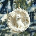 thumbnail image 4 of Christmas White Wolf Ornament - Holiday 2D Flat Acrylic Tags, Winter Hanging Pendant for Xmas Tree Car Window, 4 of 5