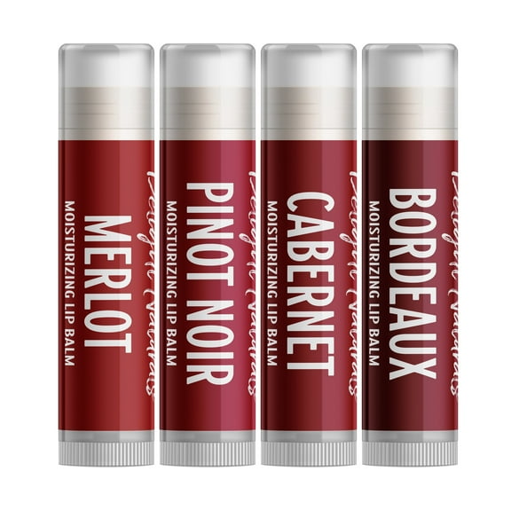 Delight Naturals "Wine Cellar" Red Wine Lip Balm Gift Set - Merlot, Pinot Noir, Cabernet, and Bordeaux