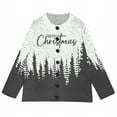 thumbnail image 5 of Chandails d'Hiver Grande Taille pour Femmes Mode Décontractée Imprimé de Noël Cardigan Veste Gris TG, 5 of 5