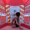 thumbnail image 3 of The Original Patented AirFort - Build A Fort in 30 Seconds, Inflatable Fort for Kids, Play Tent for 3-12 Years, A Playhouse Where Imagination Runs Wild, Fan not Included (Beach Ball Blue), 3 of 7