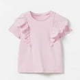 thumbnail image 6 of LYMAYTER 1-8 Years Girls Crewneck T-Shirt for Kids Baby Ruffle Short Sleeve Tees Shirt Toddler Summer Cotton Pullover, 6 of 9
