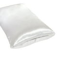 thumbnail image 3 of White Satin Pillowcase for Hair and Skin, 2 Pack Silky Pillow Cases, Soft Breathable Smooth Silk Pillow Cover with Envelope Closure, 3 of 6