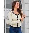 thumbnail image 5 of Yesfashion Women's Knit Cardigan Crewneck  Metal Button Long Sleeve Lightweight Sweater Cardigans, 5 of 8