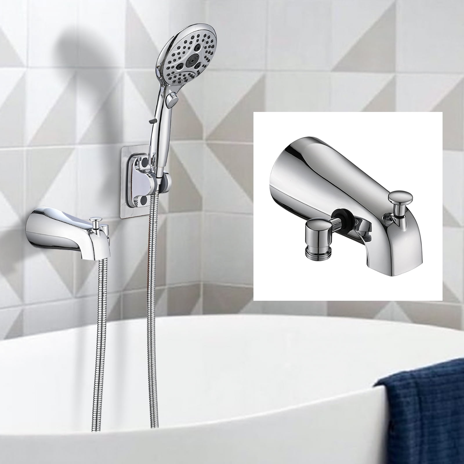 PROOX Bathtub Spout with 6Sprayer Handheld Shower