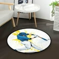 thumbnail image 2 of SKYSONIC Baseball Player Hitting BallRound Area Rug Chair Couch Cover Area Rug for Bedroom Floor Sofa Living Room Non-Slip Home Decor 3 x 3 Feet, 2 of 5