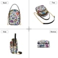 thumbnail image 3 of FORMRS Crossbody Bag for Women Quilted Travel Shoulder Cell Phone Purse with Chain Strap Handbag, White Doodle Pattern, 3 of 7