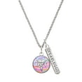thumbnail image 1 of Delight Jewelry Silvertone Domed Multi Color DPT Silvertone Fearless Bar Charm Necklace, 23", 1 of 4