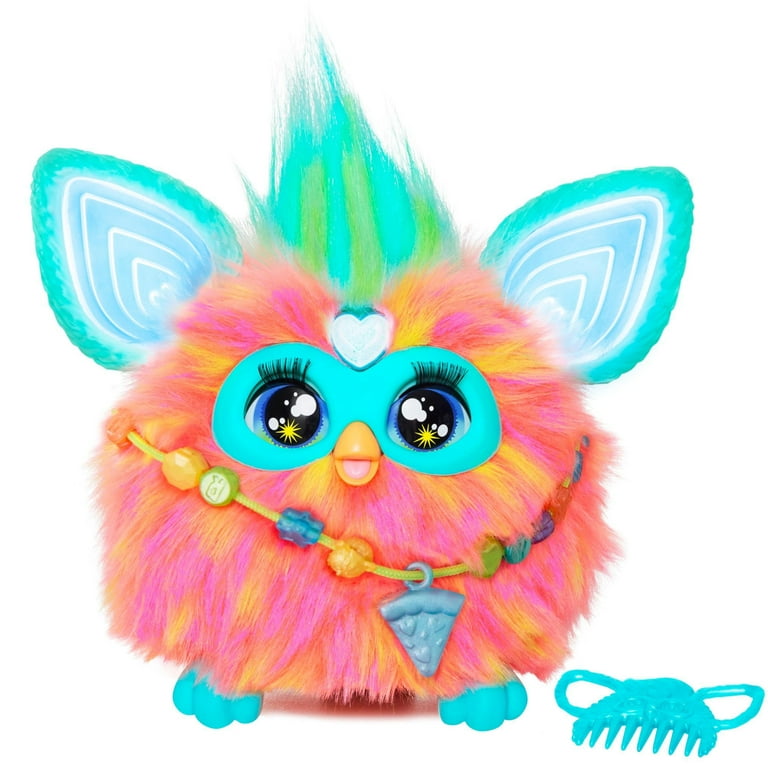 Furby Coral & Pix-Elle Mini Electronic Plush Toys, Voice