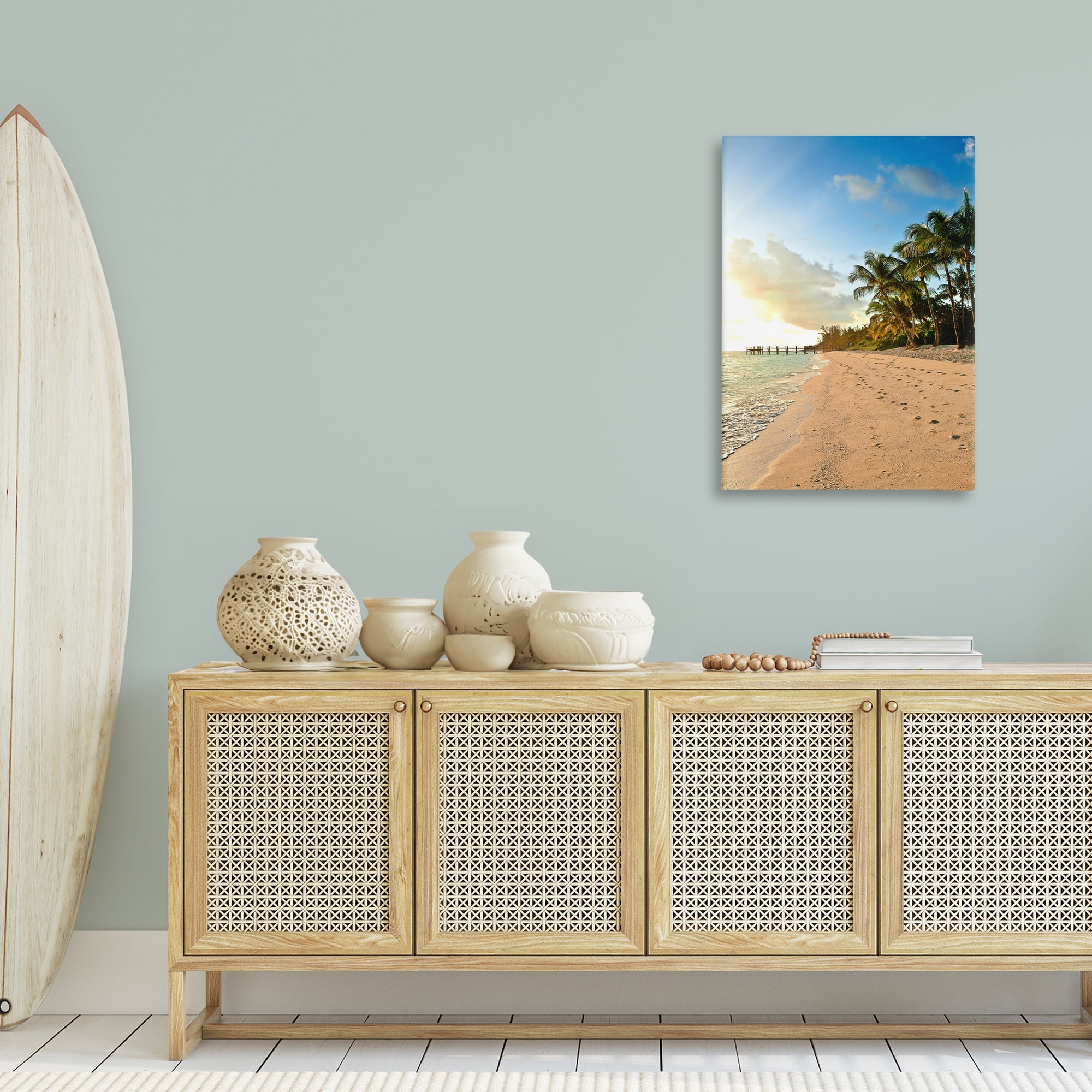 Stupell Industries Sandy Footprints Shore Coastal Photography Gallery Wrapped Canvas Art Print Wall Art, 24 x 36