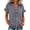 Gray, variant on Women's Linen Ruffle Trim Tops Dressy Casual Ruffle Placket Flutter V Neck Short Sleeve Blouses Lightweight Soft Solid Color Tees Shirt XXL
