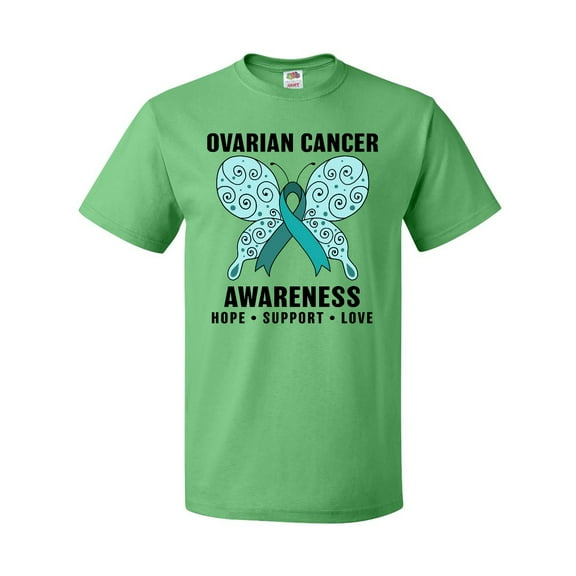 Inktastic Ovarian Cancer Awareness Hope Support and Love T-Shirt