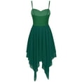 thumbnail image 3 of MSemis Women's Chiffon Spaghetti Strap Asymmetric Lyrical Dance Swing Party Dress, 3 of 4