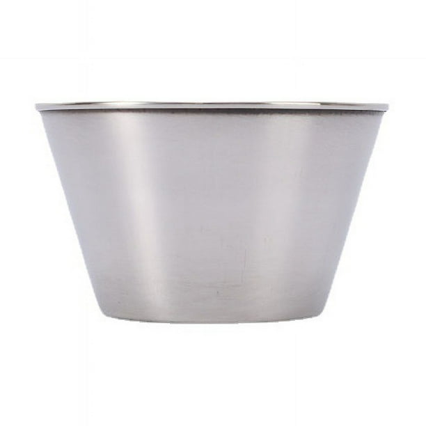 Xiao Hua 2 tazas de acero inoxidable para condimentos y salsas, multifuncionales, ideales para todo tipo de salsas frías y calientes, 8,5 x 8,5 x 5 cm.