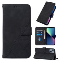 SaniMore for iPhone 14 6.1" Case Wireless Charging Support, Magnetic Flip Wallet Card Holder PU Leather Cover Built-in Kickstand & Wrist Strap Full Body Protective Shell, Black