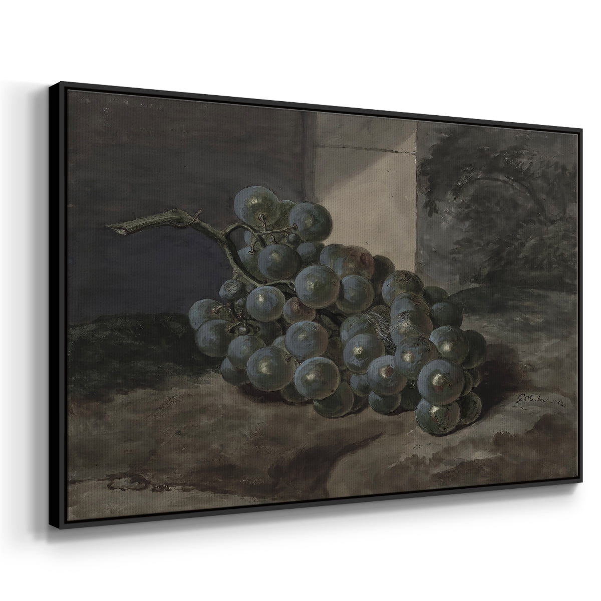 Vintage Botanical Print-XLIII By Wexford Home Framed in Black Wood Gallery Wrapped Canvas 27 in. x 41 in.