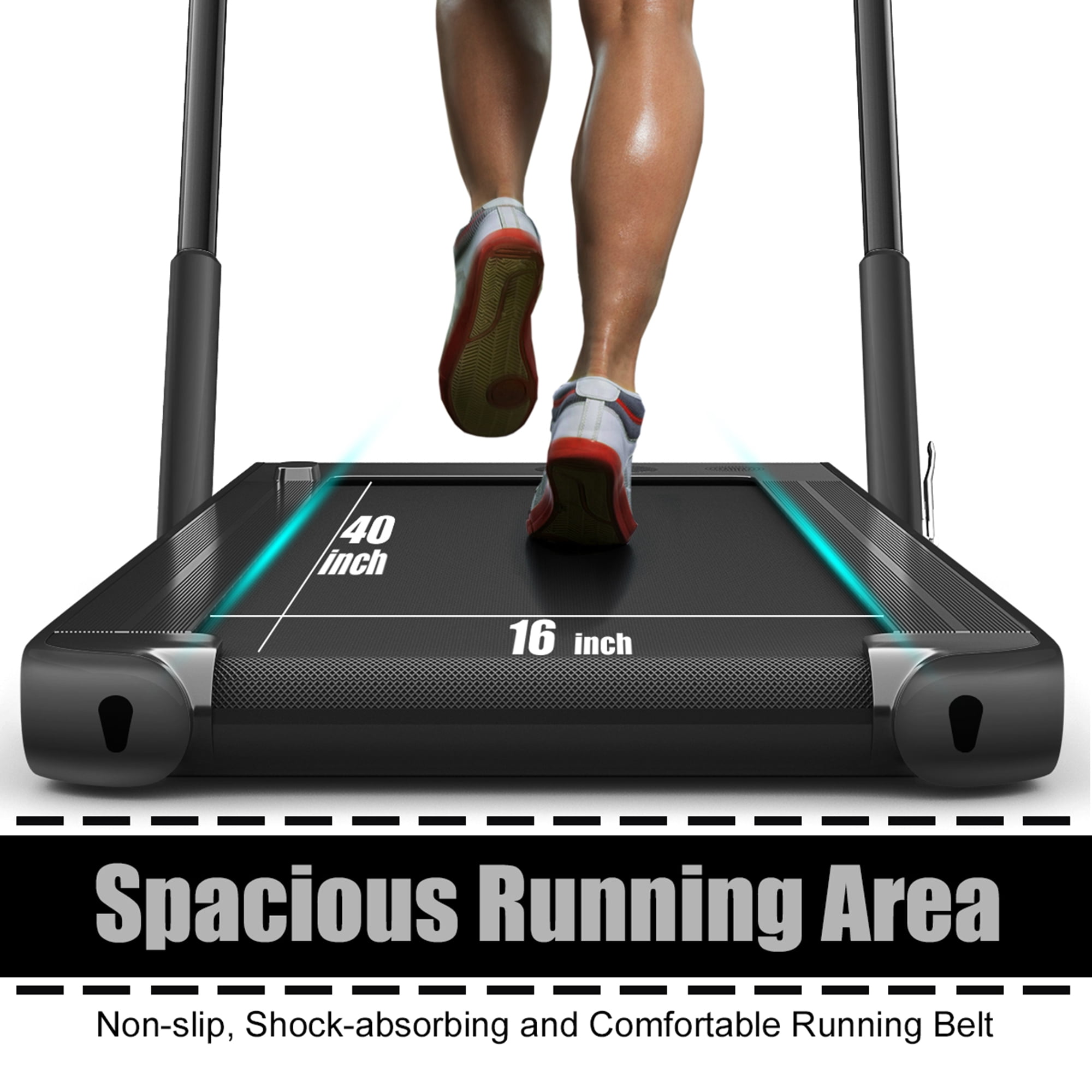 Gymax 2.25HP Under Desk Electric Pad Treadmill Running Machine w/ APP Black