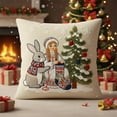 thumbnail image 4 of chaungfeng Christmas Decorations, Print Christmas Pillow Covers 18" x 18", with 8 Cute Patterns, Throw Pillow Covers for Home Christmas Decor, Soft Linen Material, 4 of 6