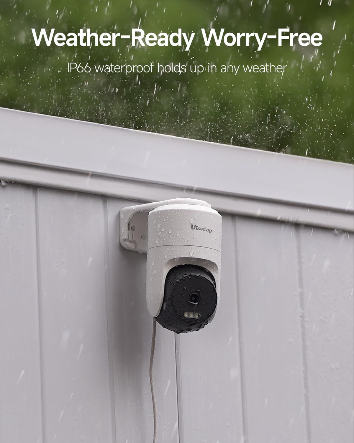 Vimtag Security Camera, 3.5K/6MP 360° Outdoor/Indoor Wired Plug-in 2.4G Wi-Fi Camera with Spotlight/Night Vision/Pan/Tilt/Speaker/2-Way Audio/Phone App/Human/Sound/Motion Detection for Home Security