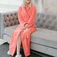 thumbnail image 5 of Winter Fashion Women Solid Color Thicken Plush Long Sleeve Bathrobe Sleepwear, 5 of 8