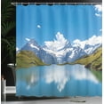 thumbnail image 4 of Ambesonne Winter Shower Curtain, Snow Frozen Lake Swiss, 69"Wx84"L, Blue Green White, 4 of 5